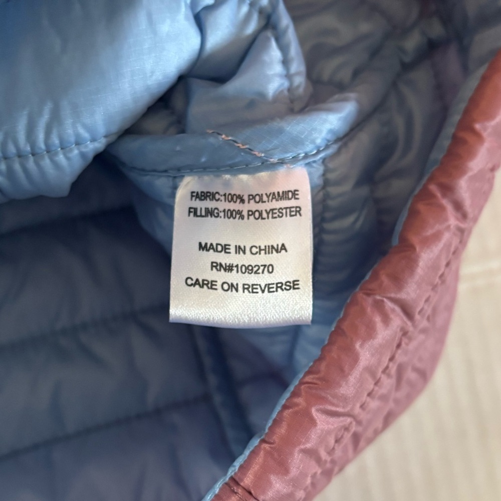 🐕 The Black Dog Lightweight Hooded Puffer Jacket Pink Blue Small - Picture 7 of 10